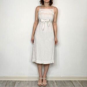 Avec Les Filles Midi Dress women's size xs extra small white black pin stripe